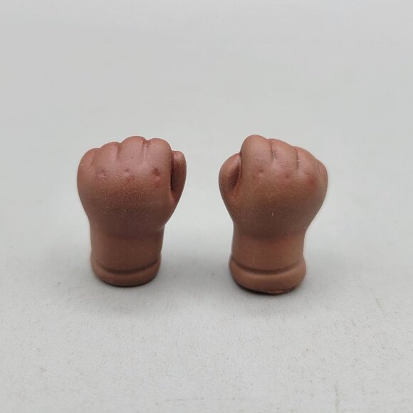 Vintage Doll Hands Brown Porcelain Bisque Baby Toddler Doll Making Restoration - Picture 3 of 6